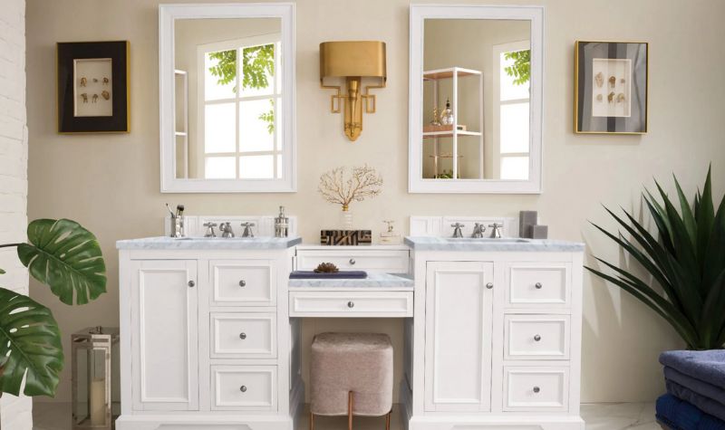 Grand White Vanity With Antique Finishes - Bathroom Vanity design