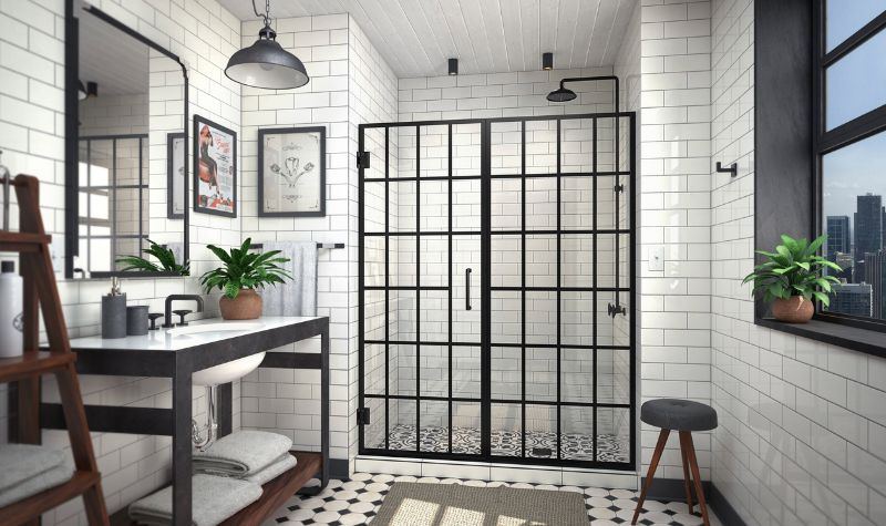 Industrial Shower Door - Bathroom Renovation Trends