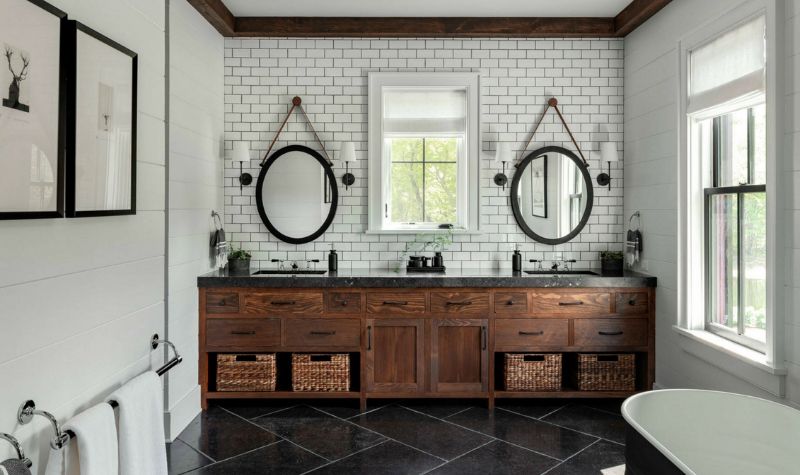 Modern Farmhouse Bathroom Idea - Trendy Bathroom Designs