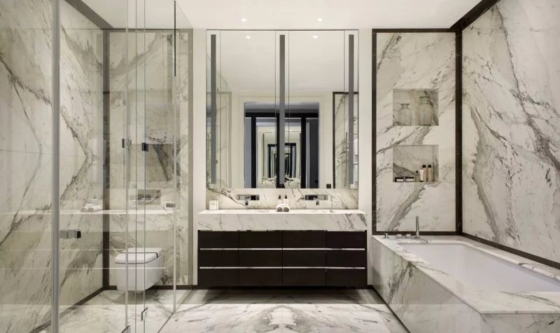 Moody Marble Bathroom - Bathroom Renovation Trends