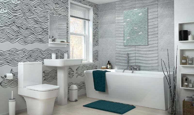 Wallpaper The Wall - Trendy Bathroom Designs