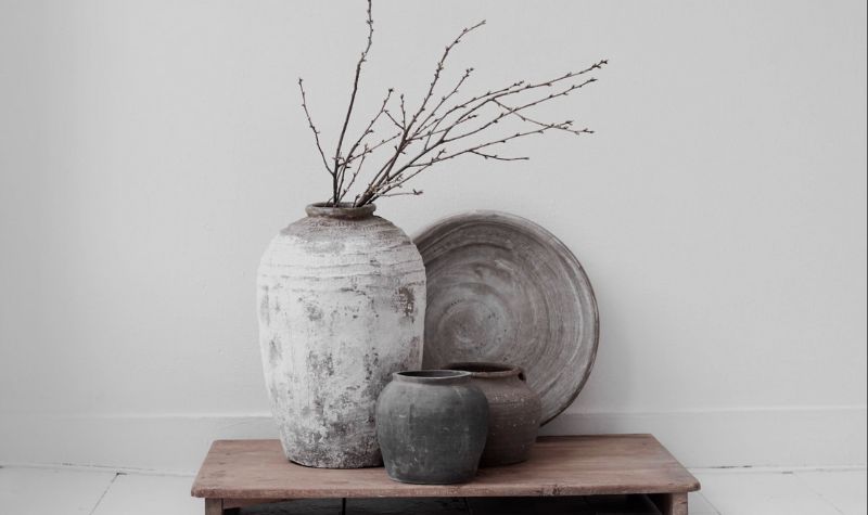 Handcrafted Objects in Wabi Sabi style interior
